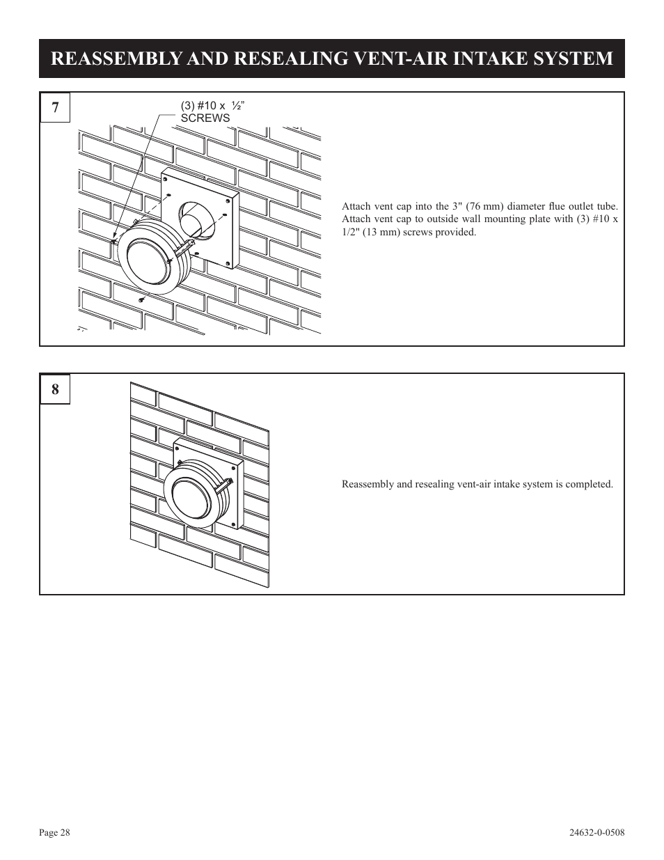 Reassembly and resealing vent-air intake system | Epson HWDV080DV(N User Manual | Page 28 / 48