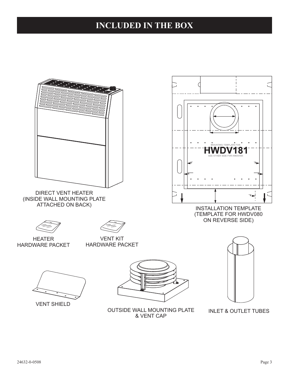 Included in the box | Epson HWDV080DV(N User Manual | Page 3 / 48