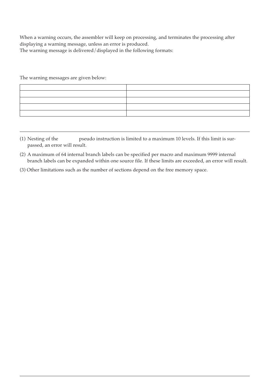 2 warning, 11 precautions, 1 input files 5.2.2 output files | Epson S5U1C63000A User Manual | Page 102 / 346