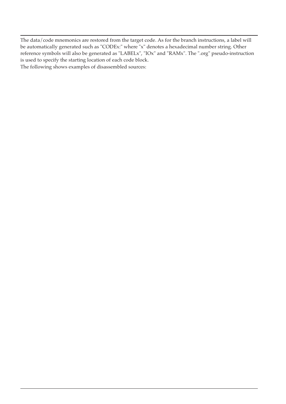 5 disassembling output, Sample outputs, Absolute list file "test.als | Epson S5U1C63000A User Manual | Page 128 / 346