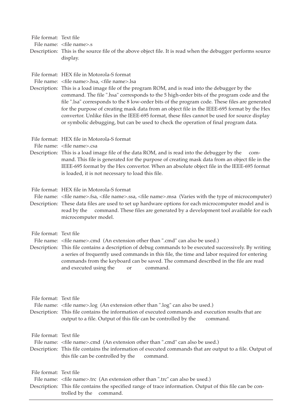 2 output files, 5 method of termination | Epson S5U1C63000A User Manual | Page 133 / 346