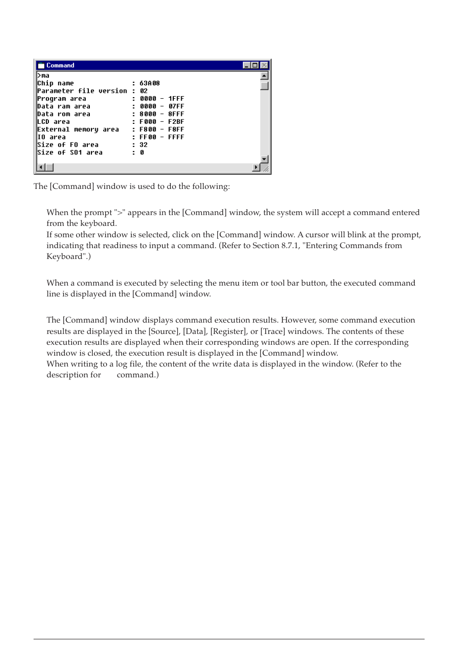 2 [command] window, 1 tool bar structure | Epson S5U1C63000A User Manual | Page 140 / 346