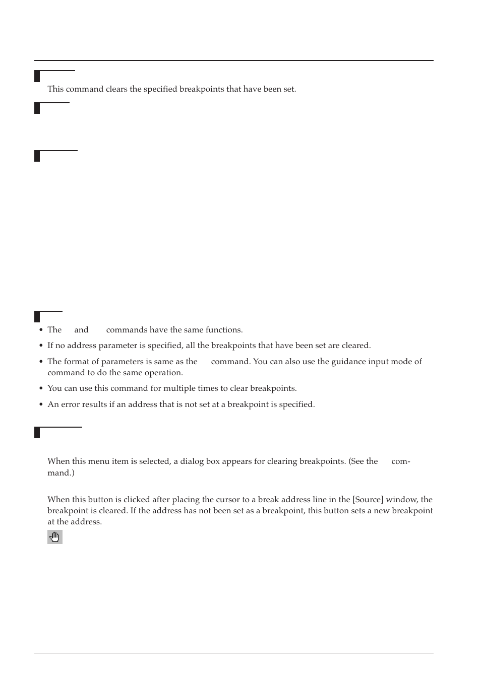 Bc / bpc (break point clear), Bs (sequential break), Bc / bpc | Epson S5U1C63000A User Manual | Page 200 / 346