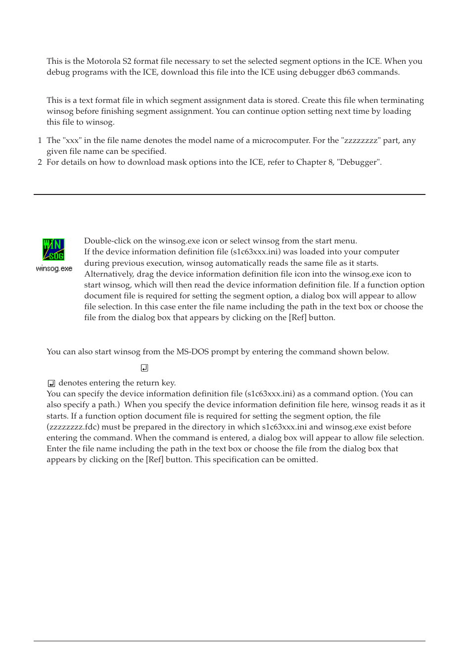 3 using winsog, 1 starting up | Epson S5U1C63000A User Manual | Page 264 / 346