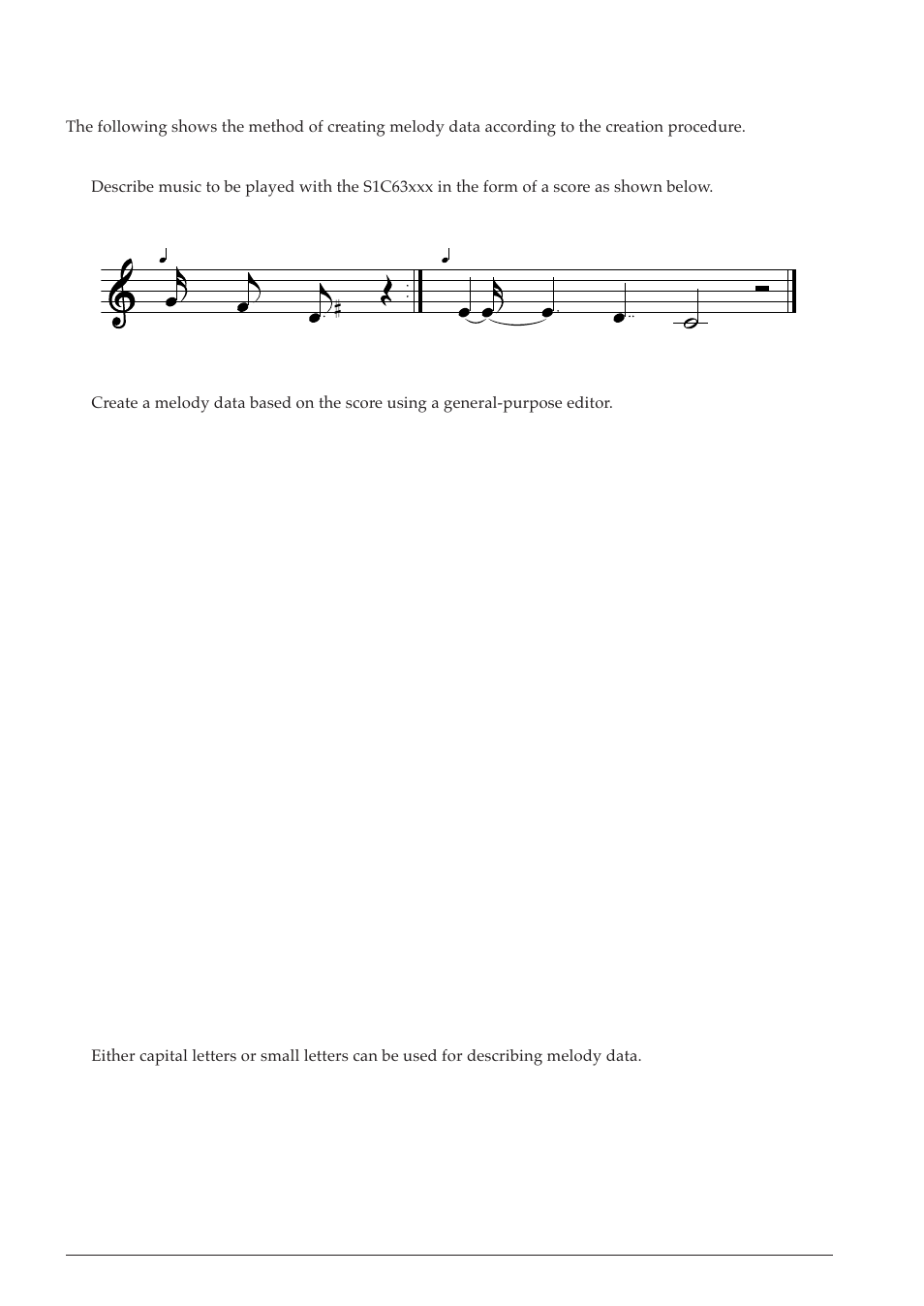 3 method of creating melody data | Epson S5U1C63000A User Manual | Page 284 / 346