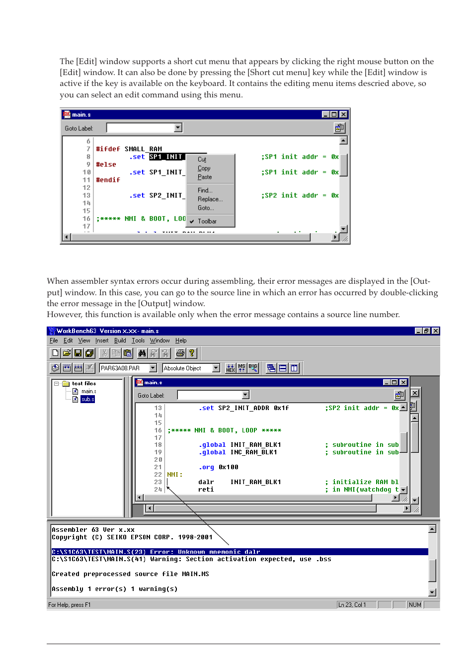 4 tag jump function, 4 executing other tools | Epson S5U1C63000A User Manual | Page 49 / 346