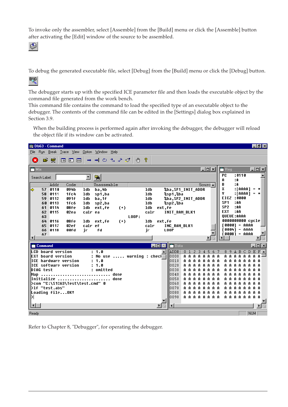 3 debugging, 4 hex converter options | Epson S5U1C63000A User Manual | Page 51 / 346