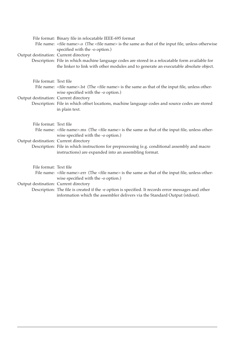 2 output files, 2 instructions (mnemonics and pseudo-instructions) | Epson S5U1C63000A User Manual | Page 62 / 346