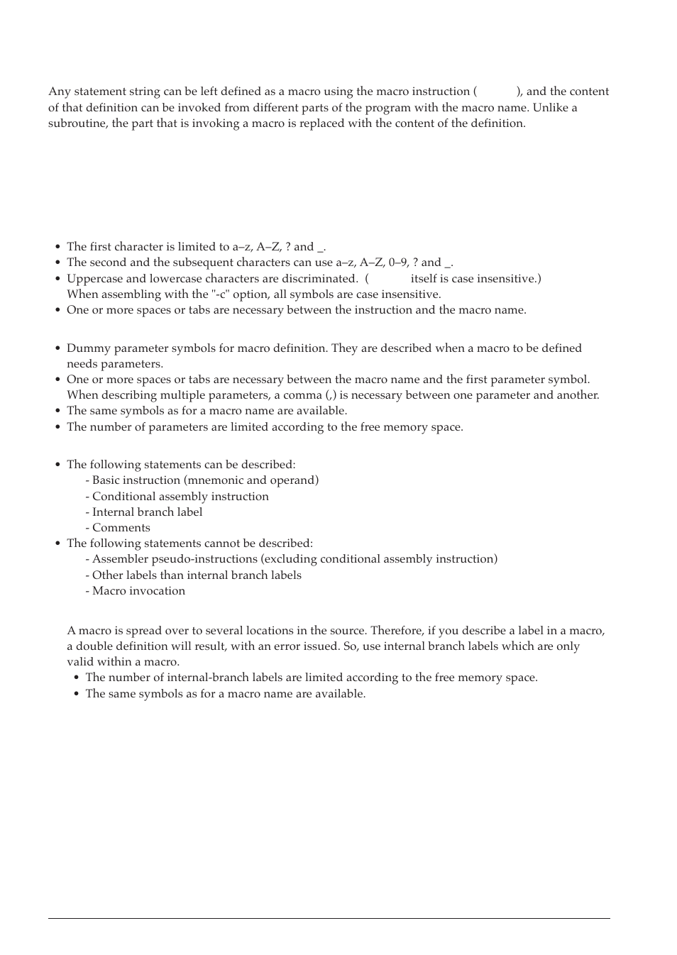 4 macro instructions (#macro ... #endm), 9 symbol defining pseudo-instruction (.set) | Epson S5U1C63000A User Manual | Page 82 / 346