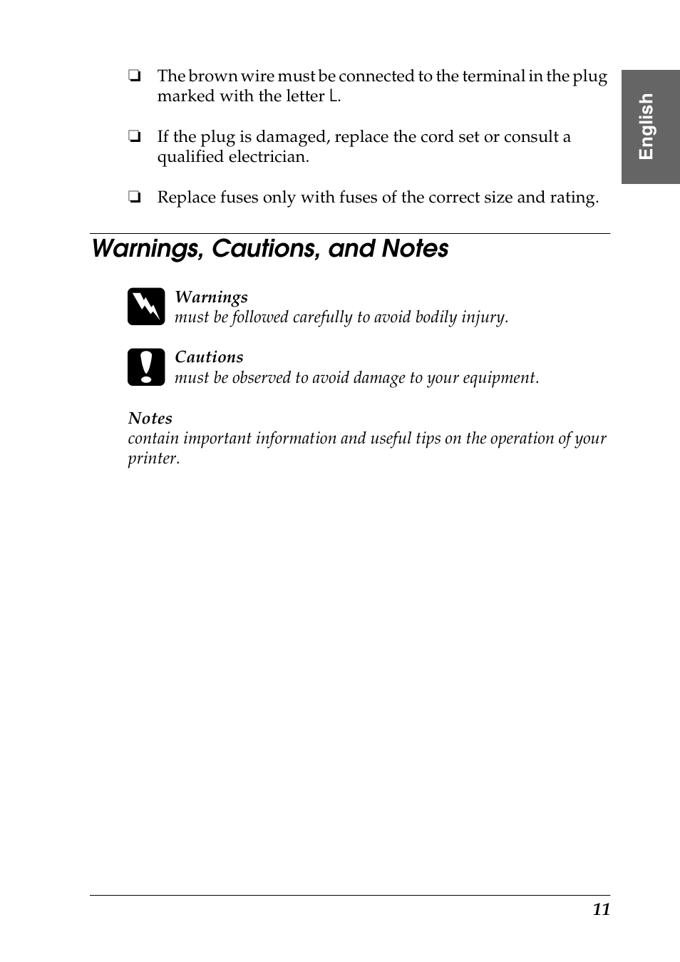 Warnings, cautions, and notes | Epson Photo 925 User Manual | Page 13 / 152