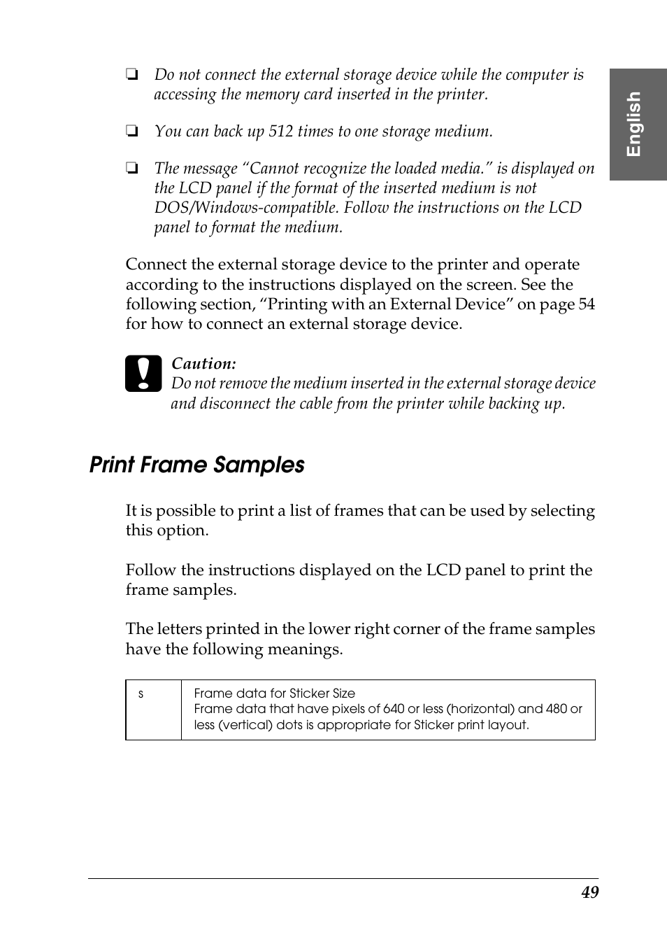 Print frame samples | Epson Photo 925 User Manual | Page 51 / 152