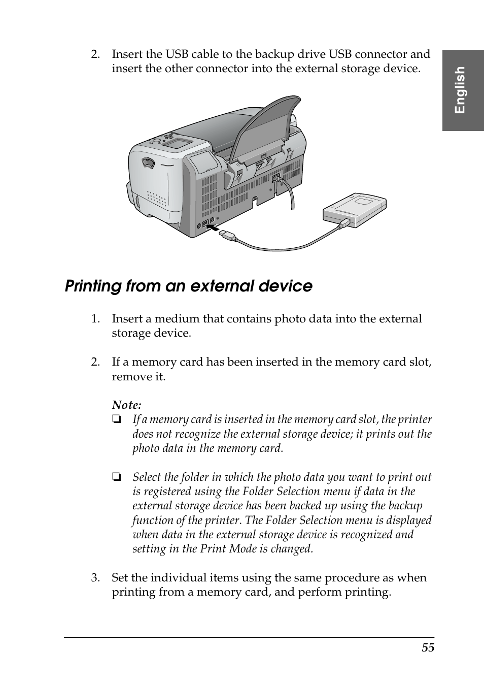 Printing from an external device | Epson Photo 925 User Manual | Page 57 / 152