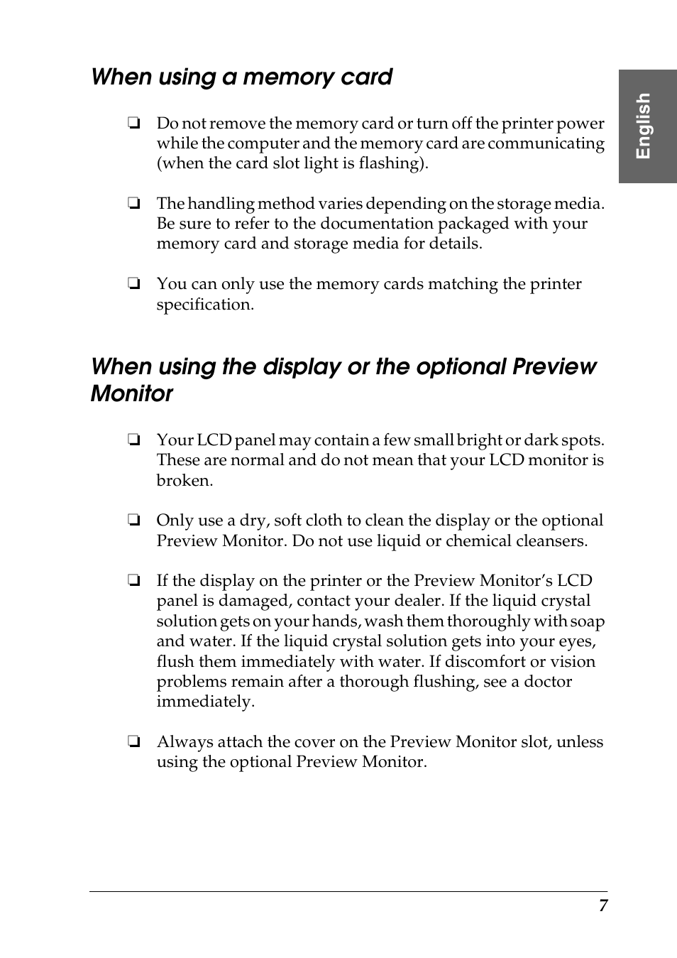 When using a memory card | Epson Photo 925 User Manual | Page 9 / 152