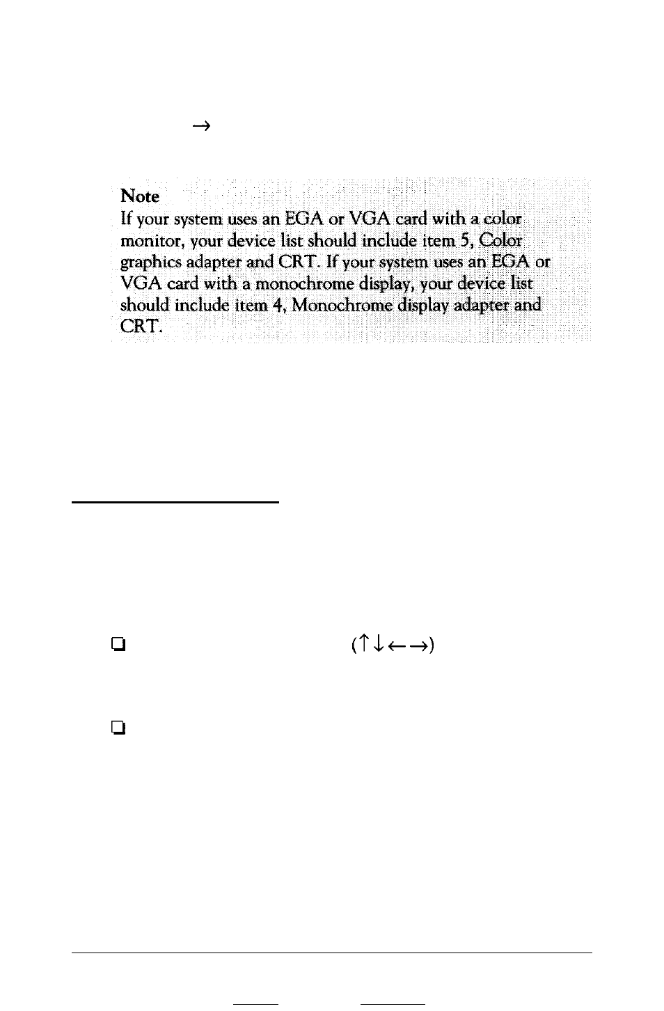 Selecting an option | Epson 386SX User Manual | Page 195 / 284