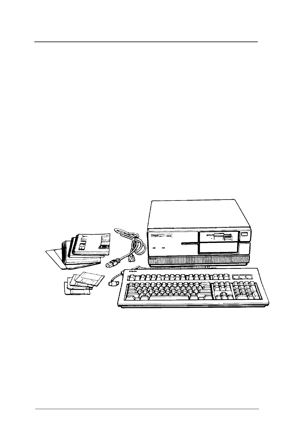 Chap 1-setting up your system, Unpacking, Setting up your system | Epson 386SX User Manual | Page 21 / 284