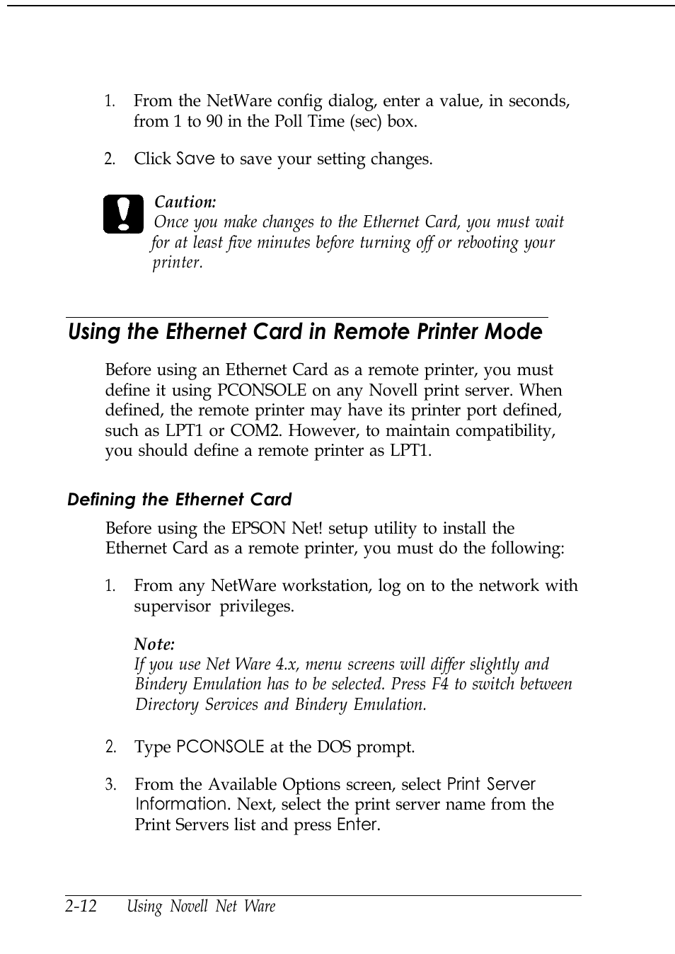 Using the ethernet card in remote printer mode | Epson C82346 User Manual | Page 33 / 81