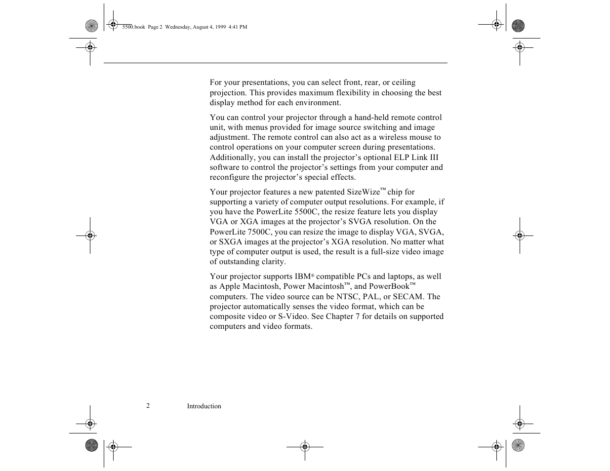 Epson 5500C User Manual | Page 10 / 156