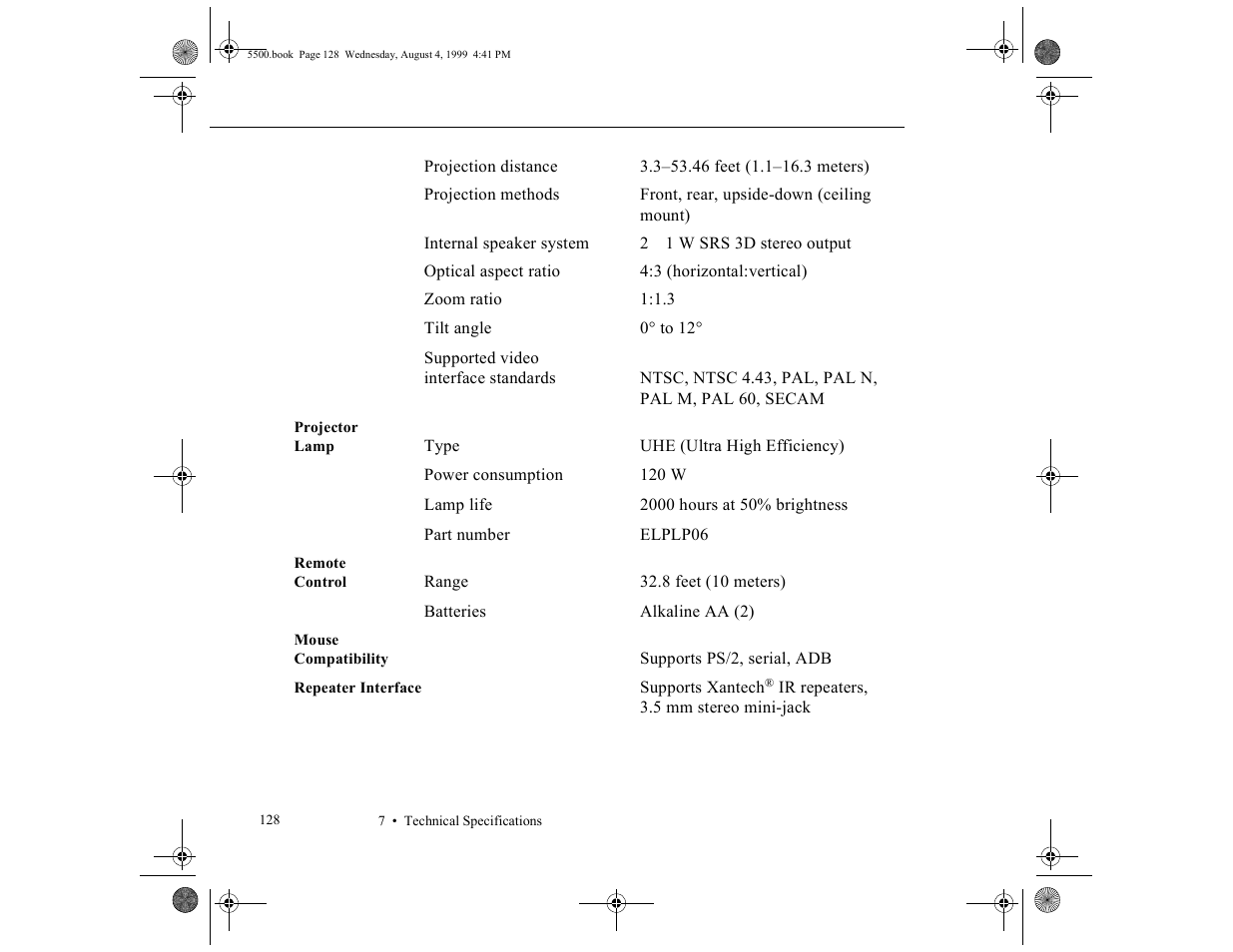 Epson 5500C User Manual | Page 140 / 156