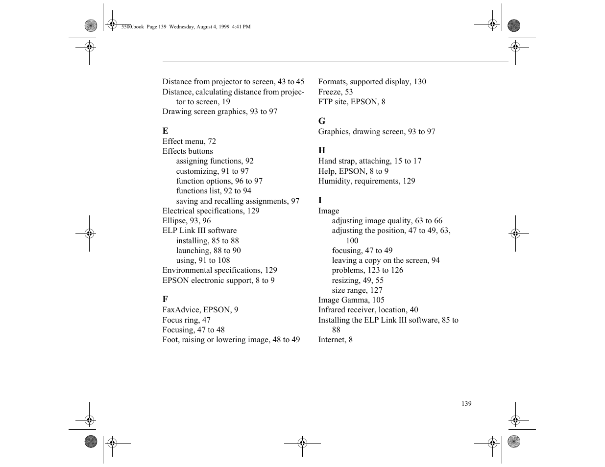 Epson 5500C User Manual | Page 151 / 156