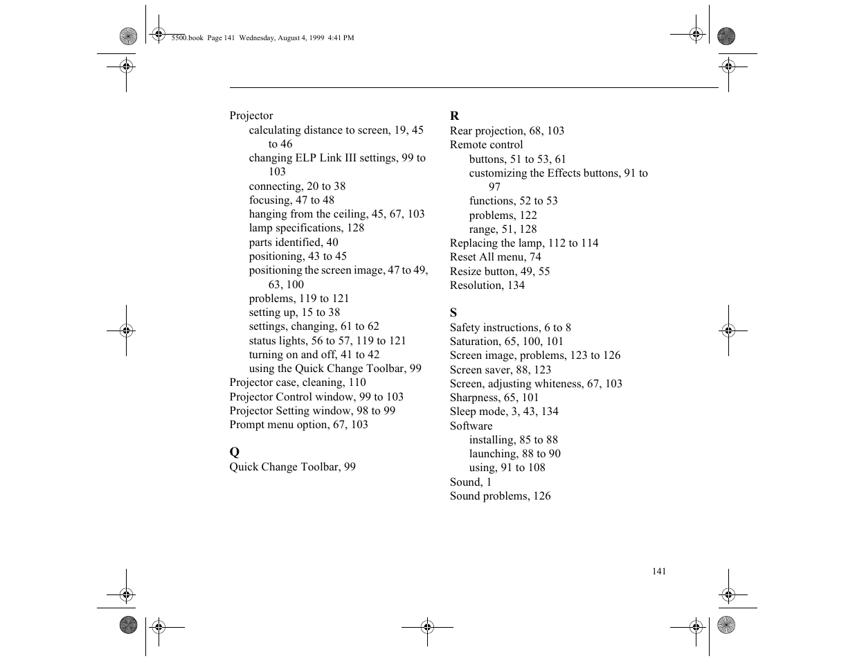 Epson 5500C User Manual | Page 153 / 156