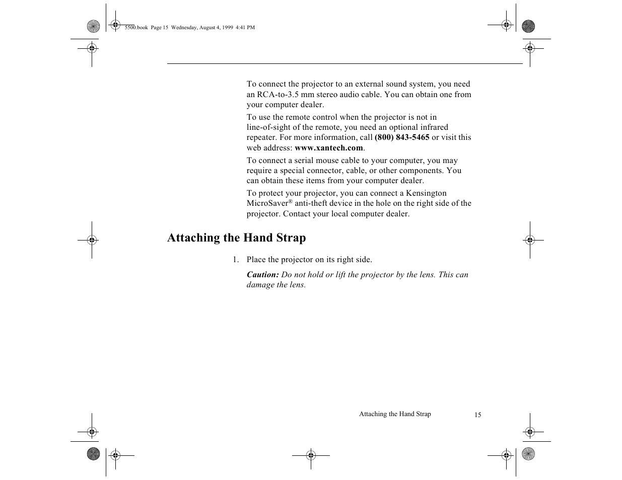 Attaching the hand strap | Epson 5500C User Manual | Page 24 / 156