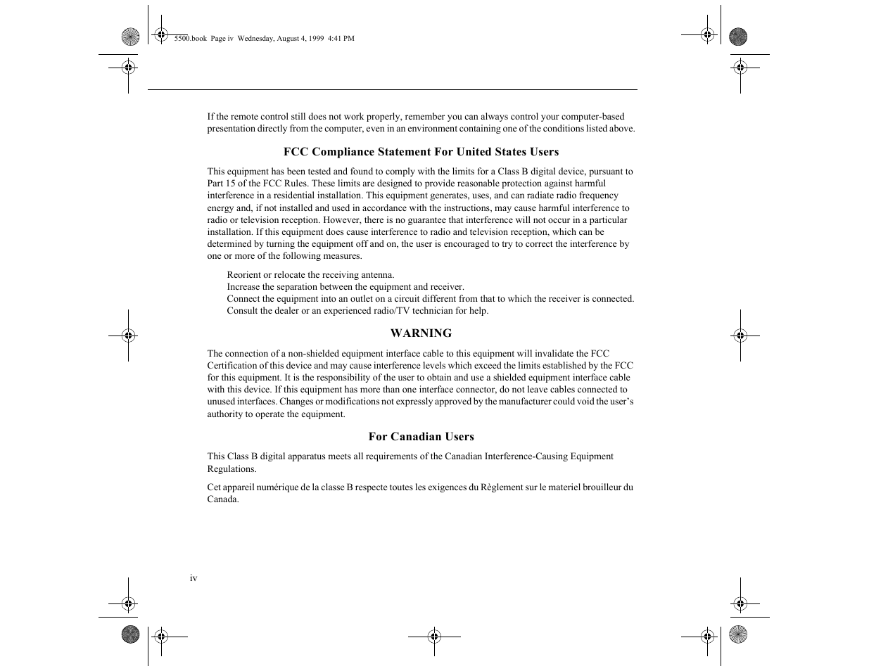 Epson 5500C User Manual | Page 4 / 156