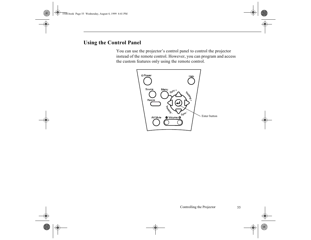 Using the control panel | Epson 5500C User Manual | Page 64 / 156
