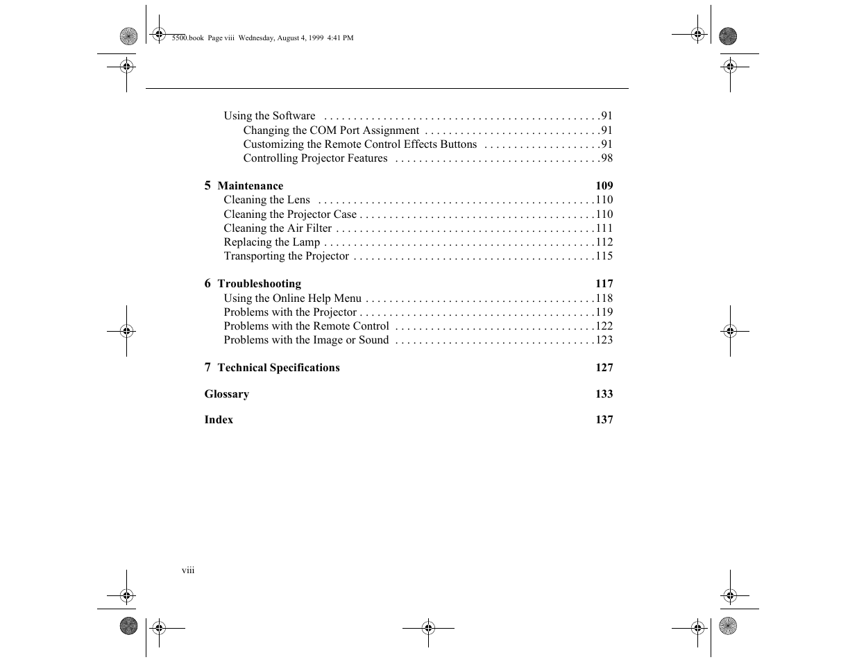 Epson 5500C User Manual | Page 8 / 156