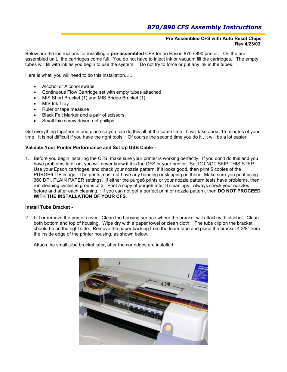 Epson 890 User Manual | 5 pages
