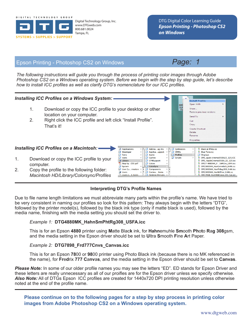 Epson Printing - Photoshop CS2 User Manual | 12 pages