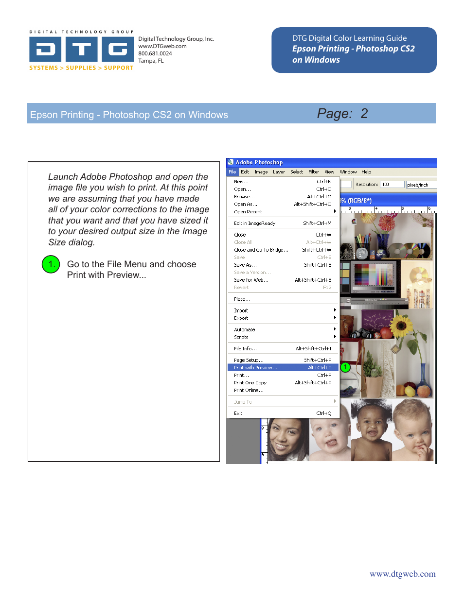 Page: 2 | Epson Printing - Photoshop CS2 User Manual | Page 2 / 12