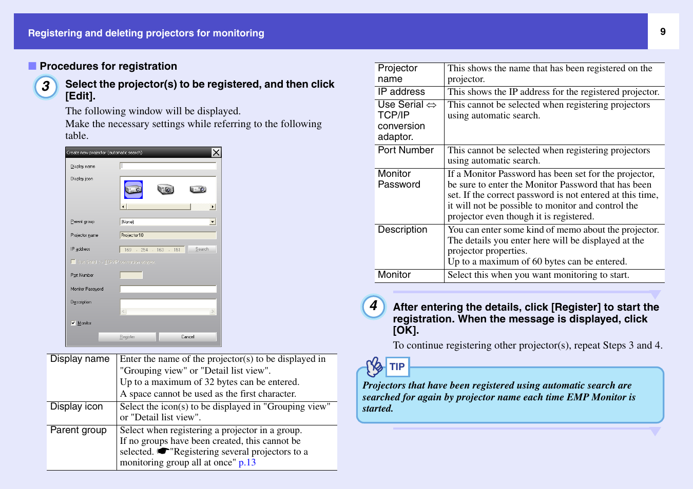 Procedures for registration | Epson V4.22 User Manual | Page 10 / 36