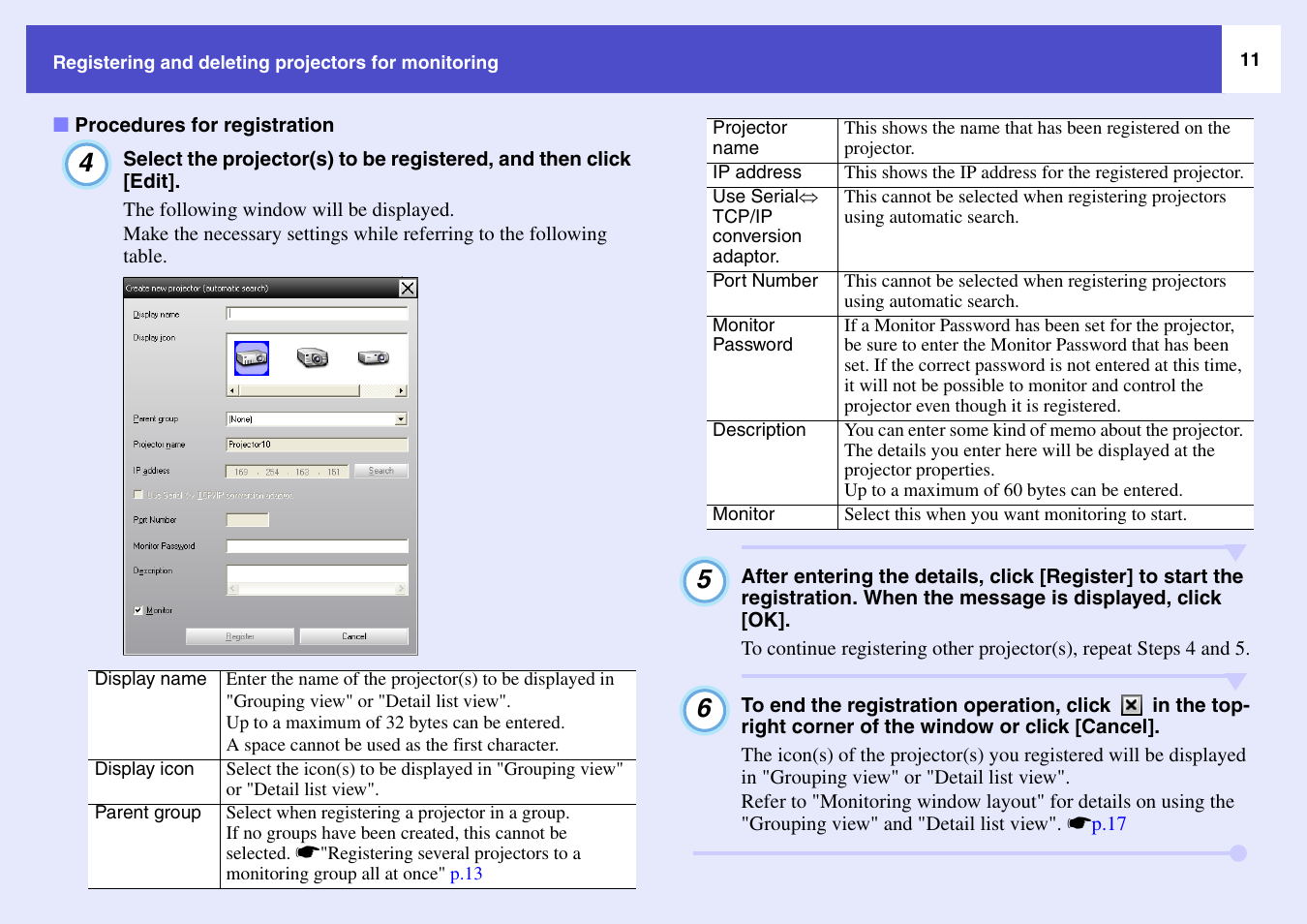 Procedures for registration | Epson V4.22 User Manual | Page 12 / 36