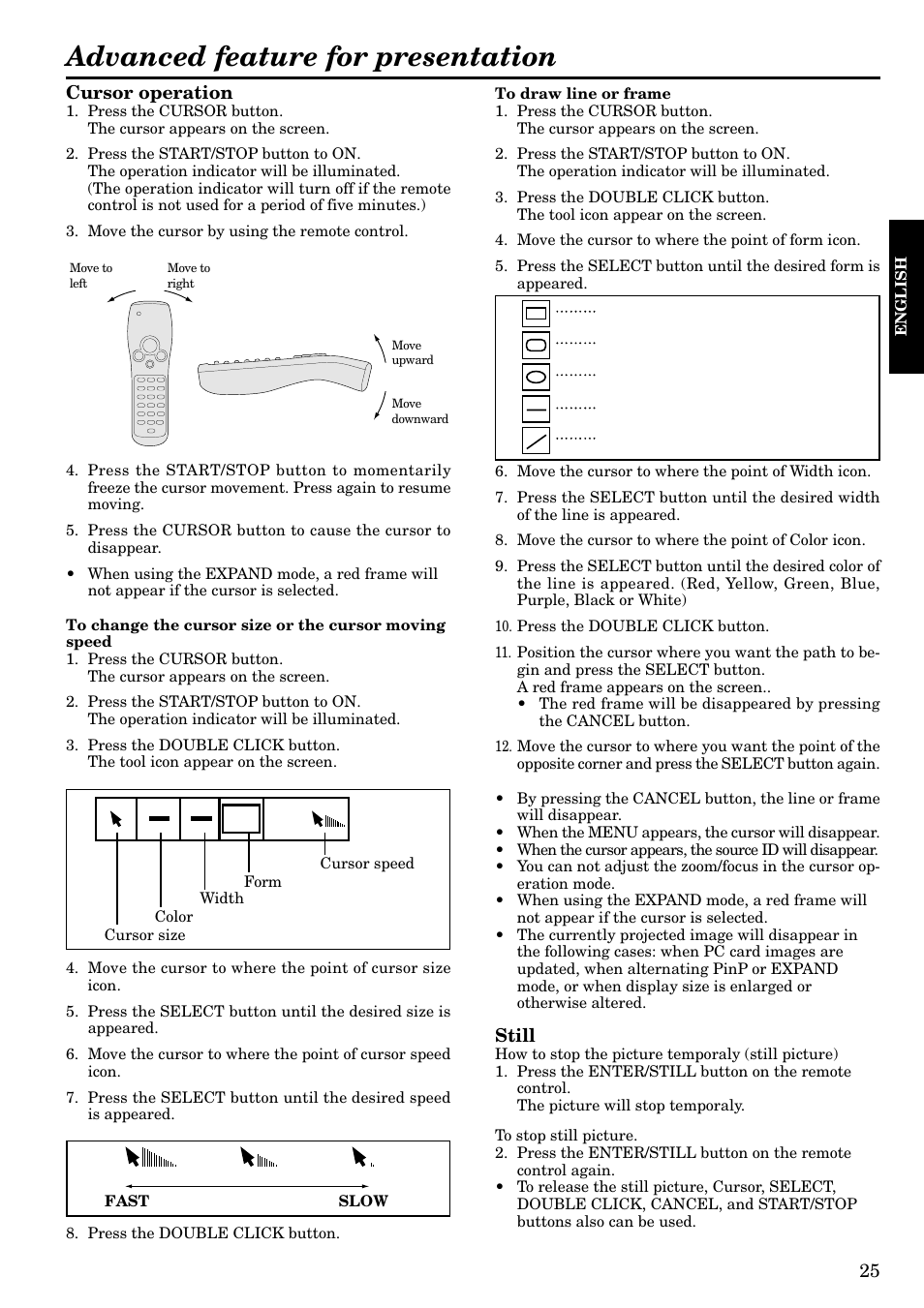Advanced feature for presentation | Epson LVP-X200A User Manual | Page 25 / 45
