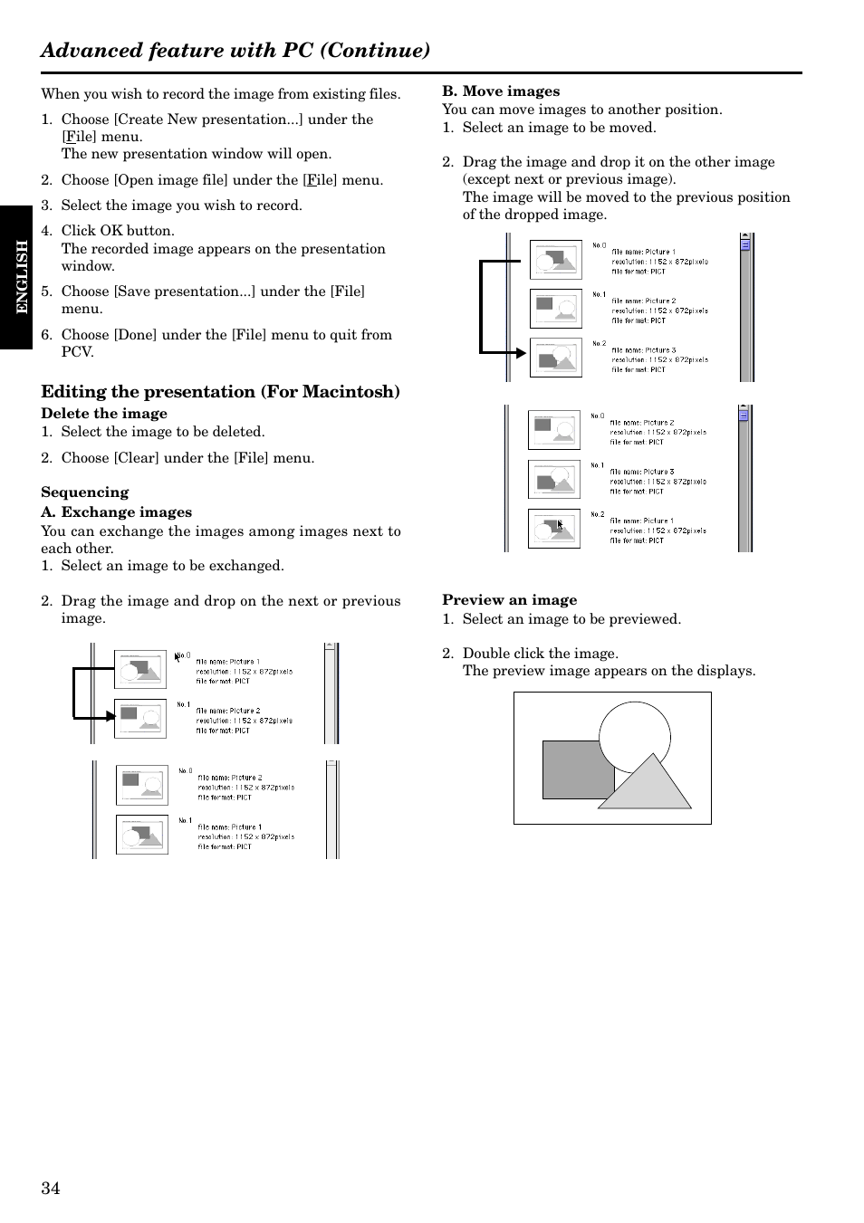 Advanced feature with pc (continue) | Epson LVP-X200A User Manual | Page 34 / 45
