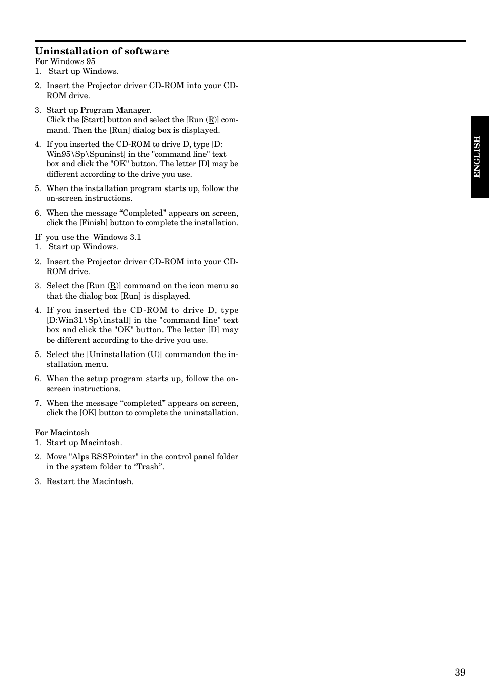 Epson LVP-X200A User Manual | Page 39 / 45