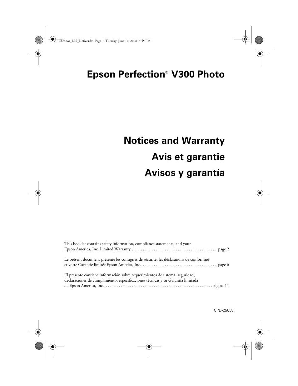 Epson V300 User Manual | 20 pages