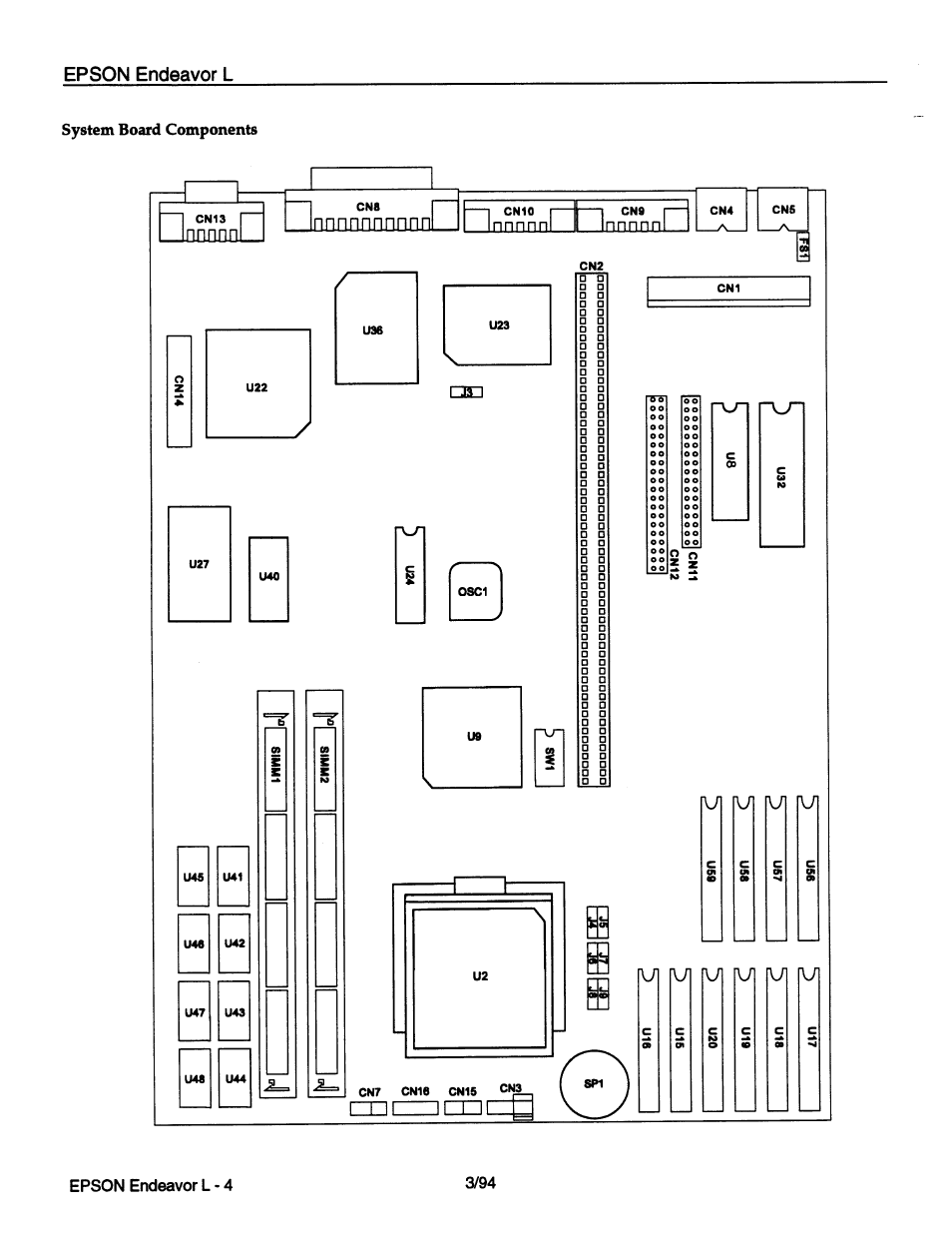 System board components | Epson Computer Hardware User Manual | Page 4 / 10
