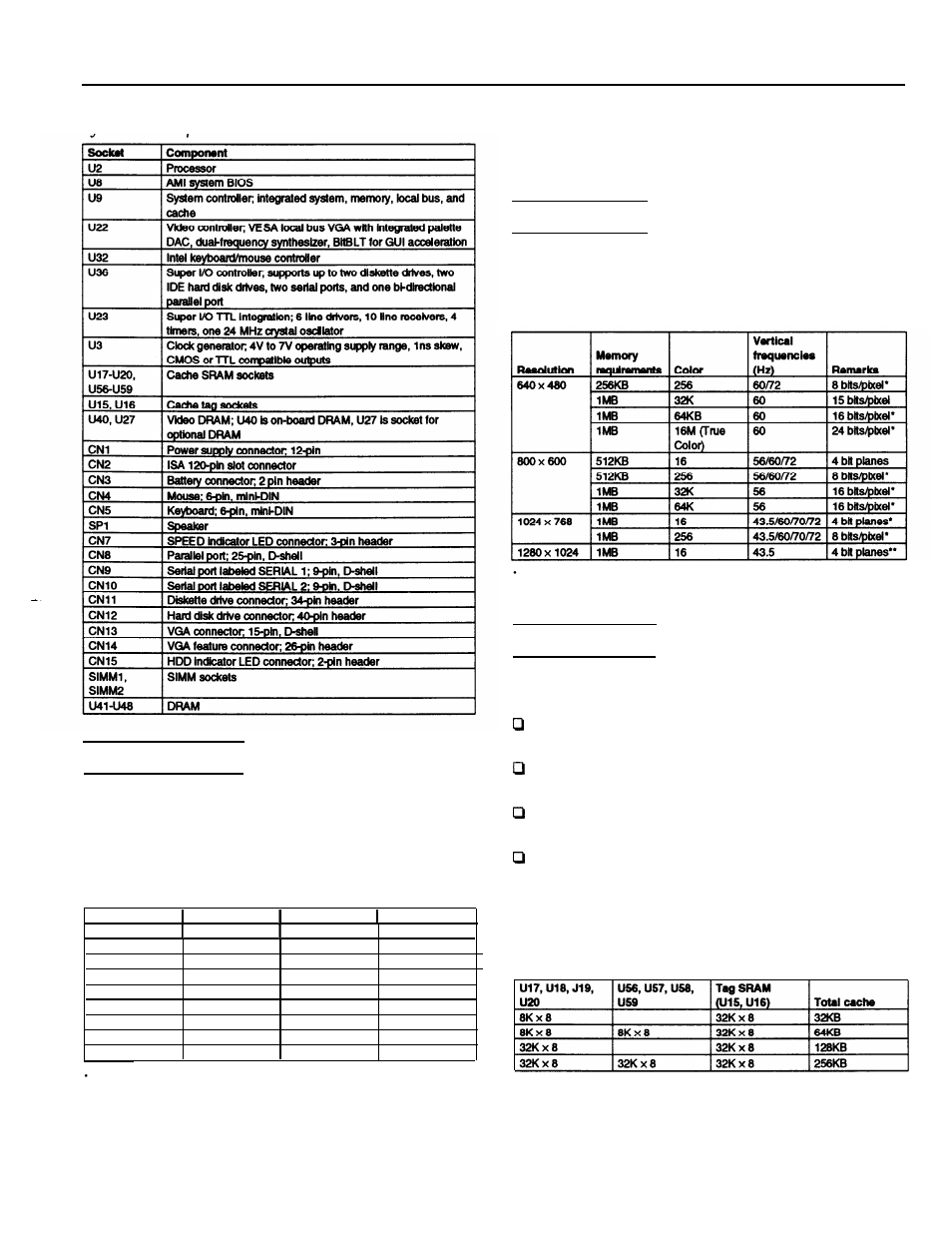 Simm installation, Video memory, External cache | Epson endeavor l | Epson Computer Hardware User Manual | Page 5 / 10