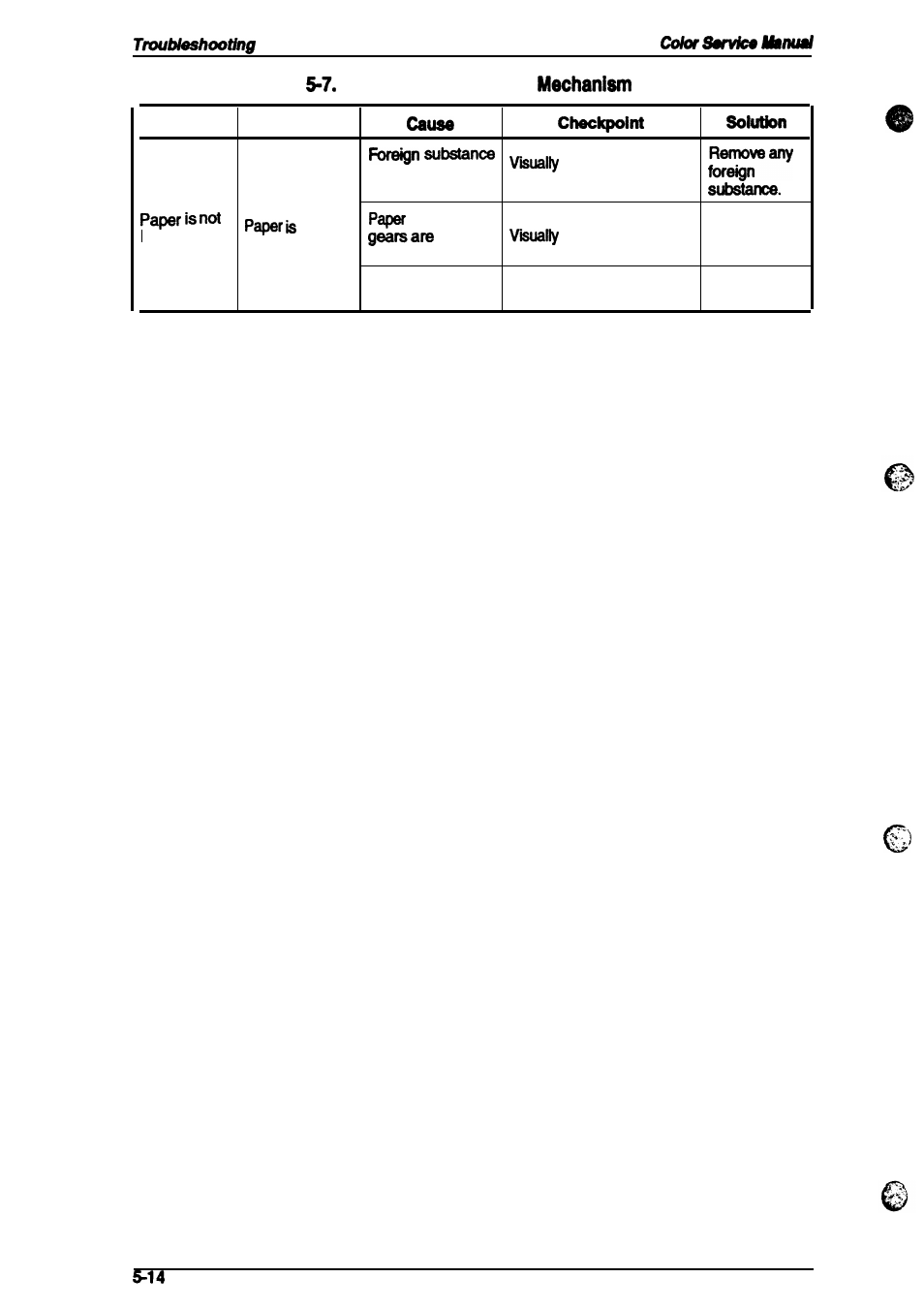 Table repair of the printer | Epson 4003353 User Manual | Page 112 / 133
