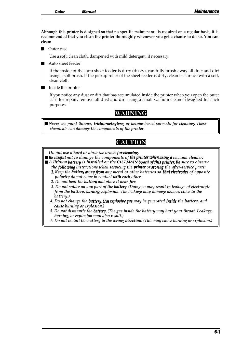 1 preventive maintenance | Epson 4003353 User Manual | Page 114 / 133