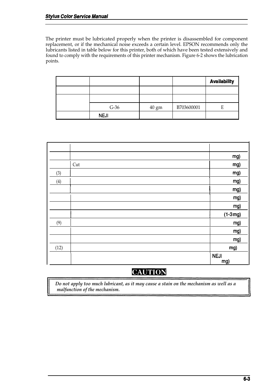 3 lubrication, And adhesive | Epson 4003353 User Manual | Page 116 / 133