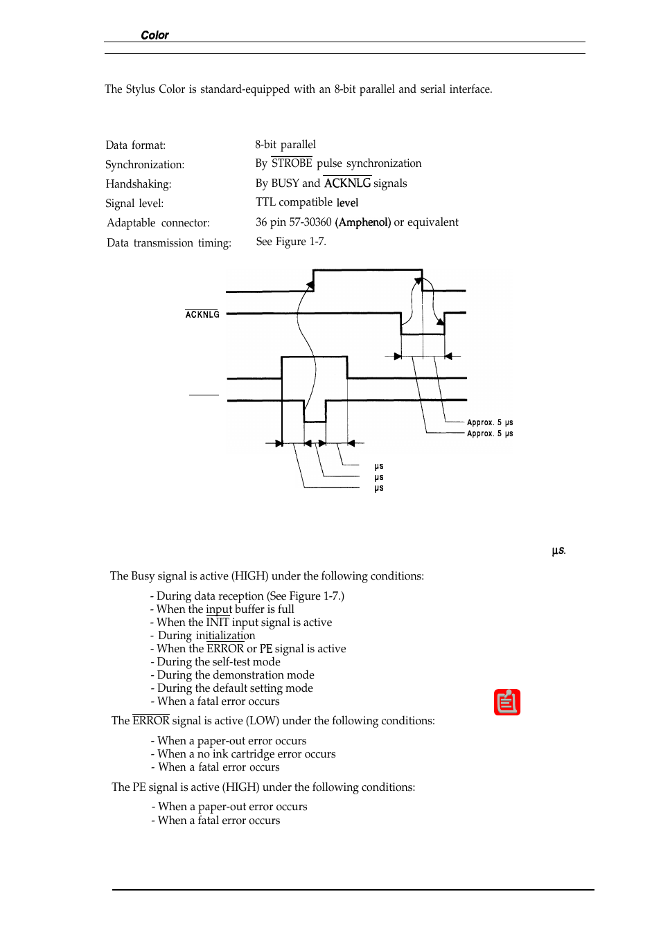 3 interface specifications | Epson 4003353 User Manual | Page 17 / 133