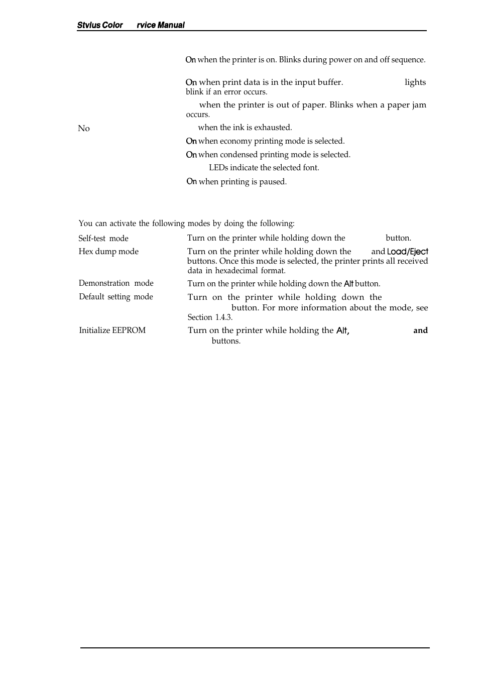2 panel operation at power on | Epson 4003353 User Manual | Page 21 / 133