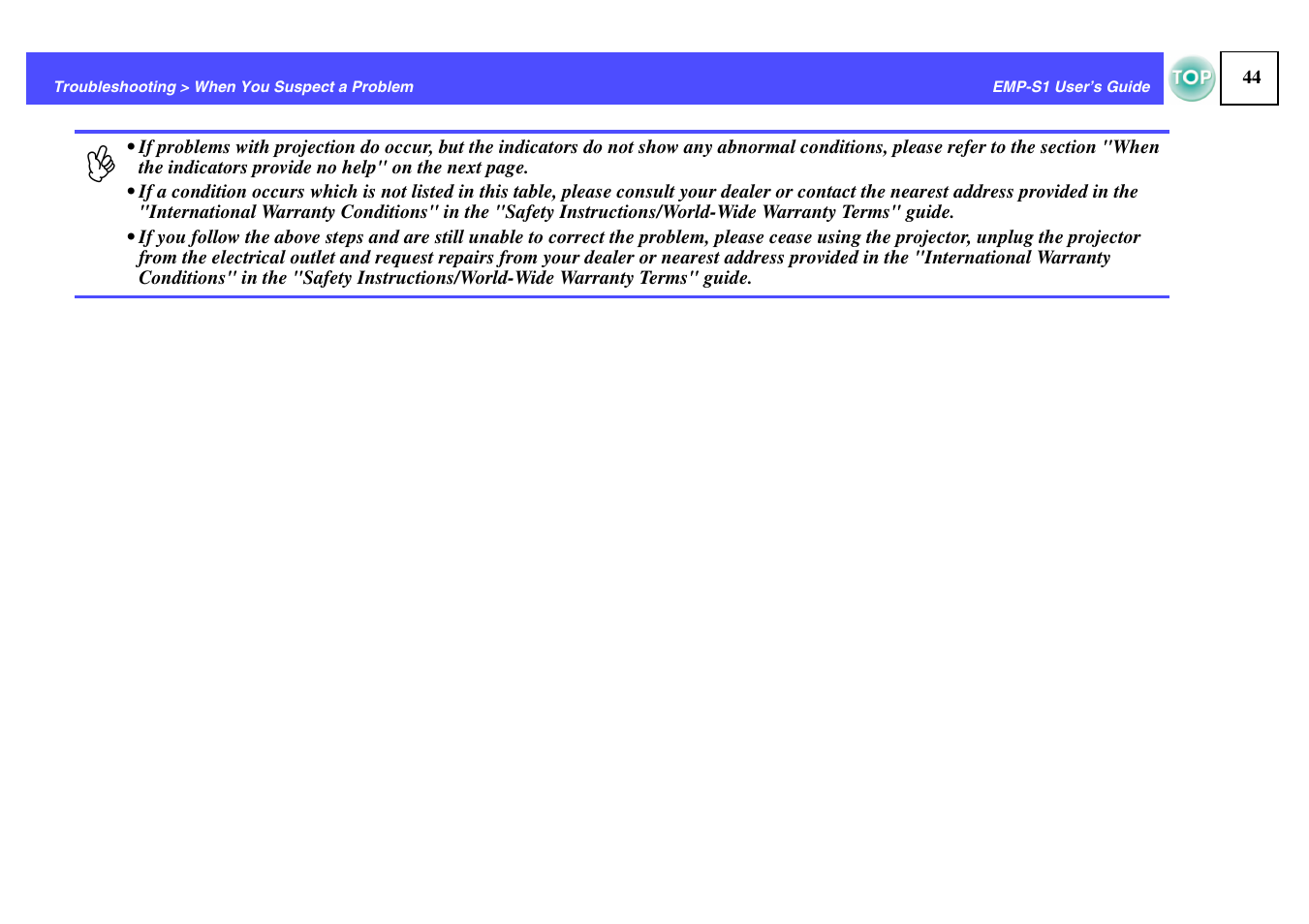 Epson 1EMP-S1 User Manual | Page 45 / 73