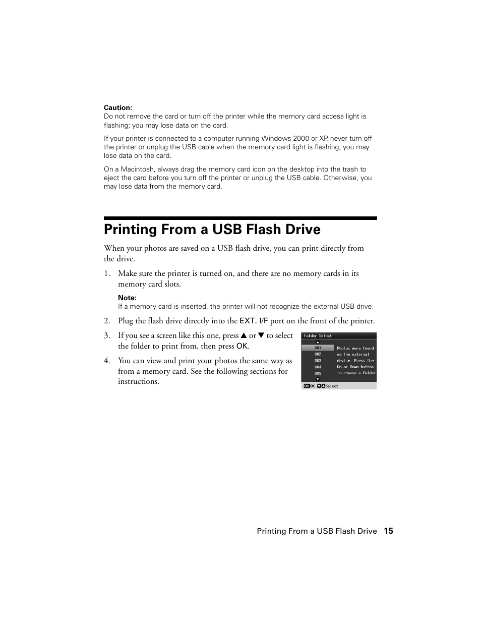 Printing from a usb flash drive | Epson R380 User Manual | Page 15 / 72