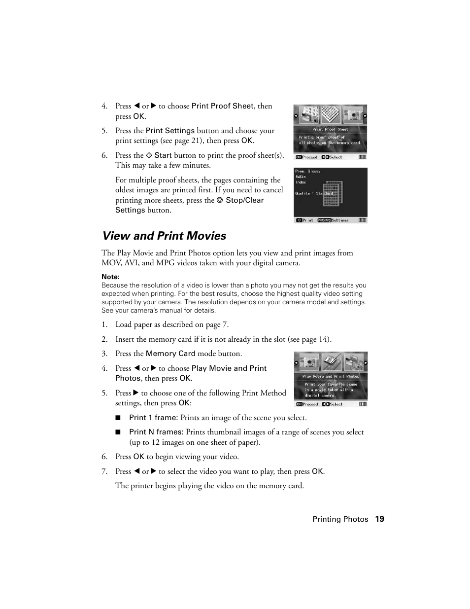 View and print movies | Epson R380 User Manual | Page 19 / 72