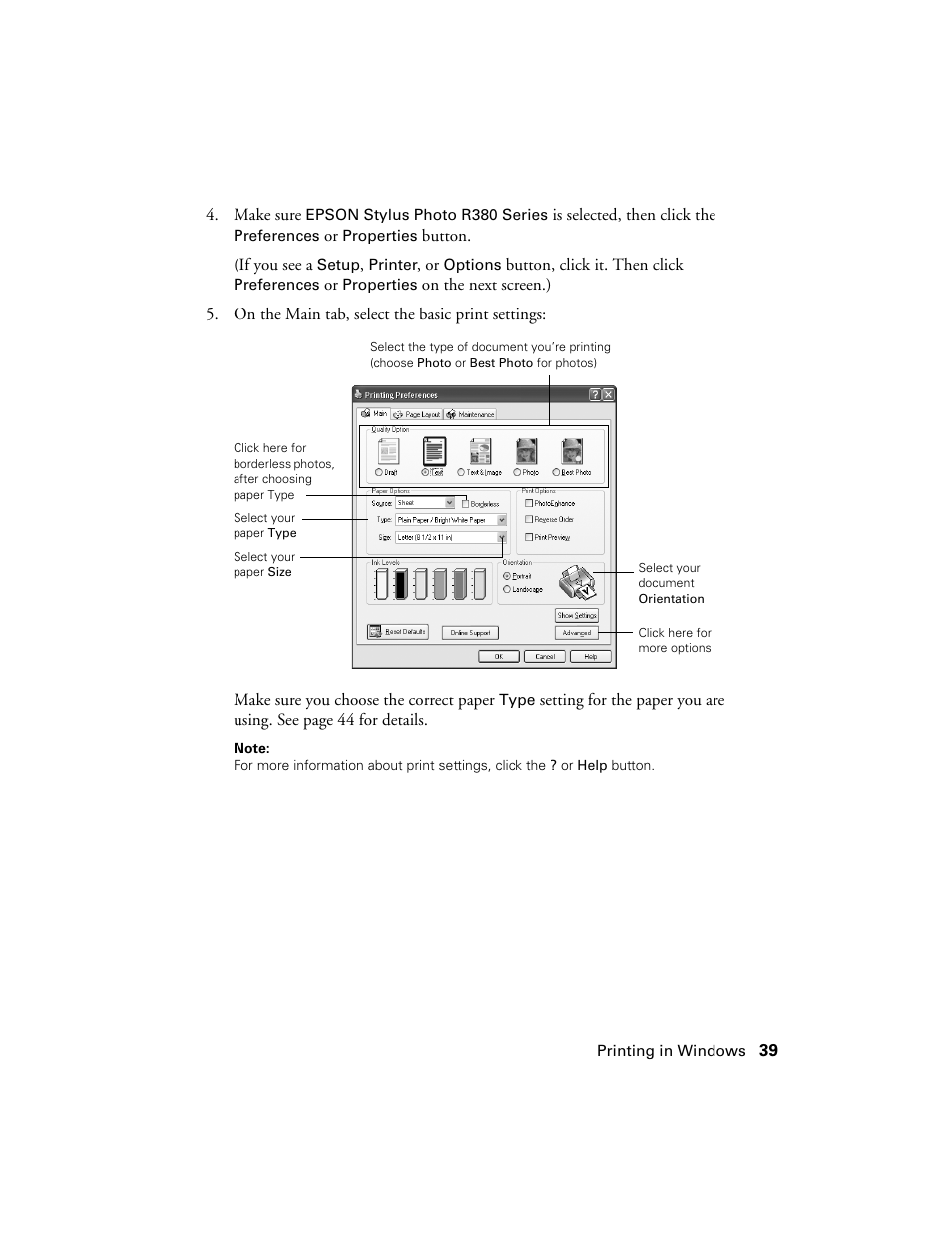 Epson R380 User Manual | Page 39 / 72