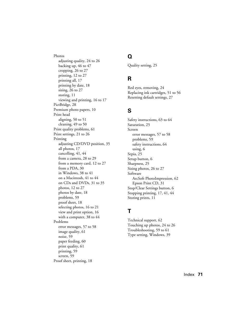 Epson R380 User Manual | Page 71 / 72