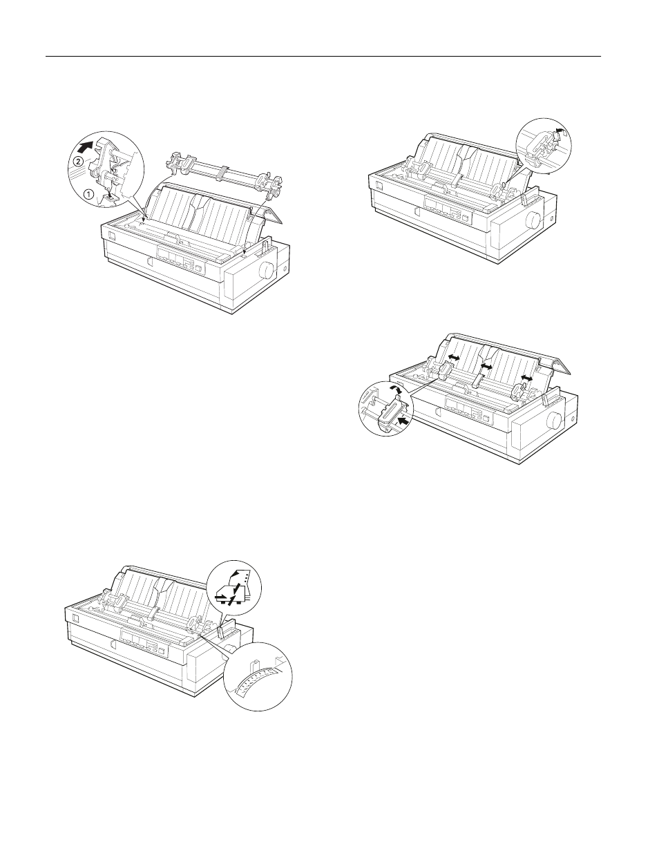 Loading paper onto the pull tractor | Epson 220 User Manual | Page 18 / 28